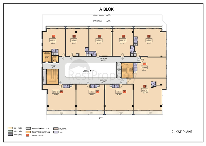  مكتب ومحلات تجارية في وسط مدينة أنطاليا