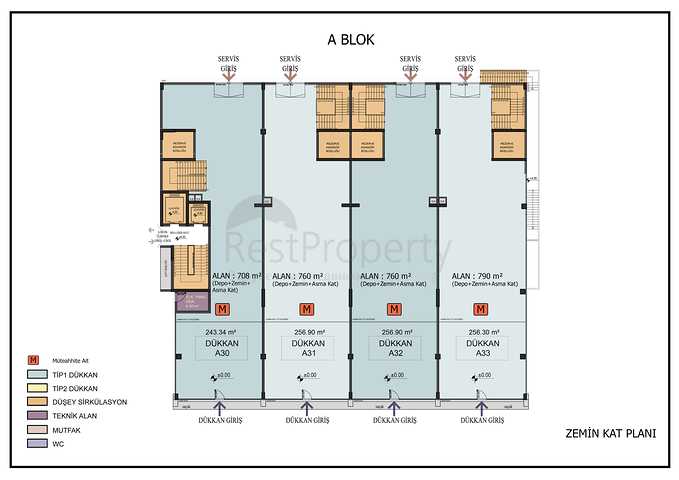  مكتب ومحلات تجارية في وسط مدينة أنطاليا