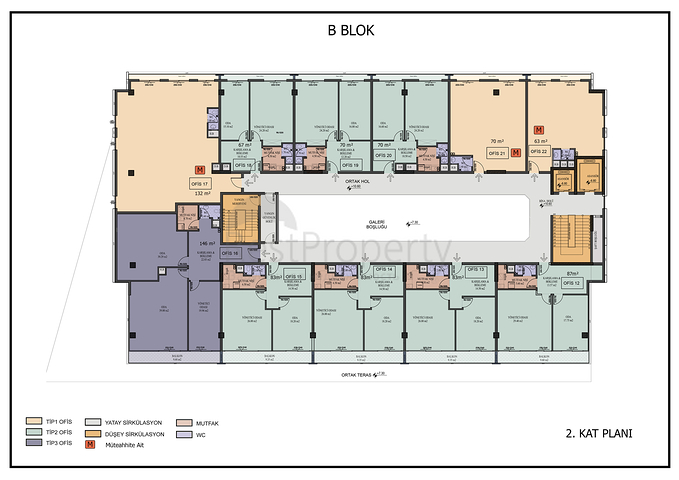  مكتب ومحلات تجارية في وسط مدينة أنطاليا
