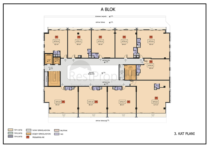  مكتب ومحلات تجارية في وسط مدينة أنطاليا