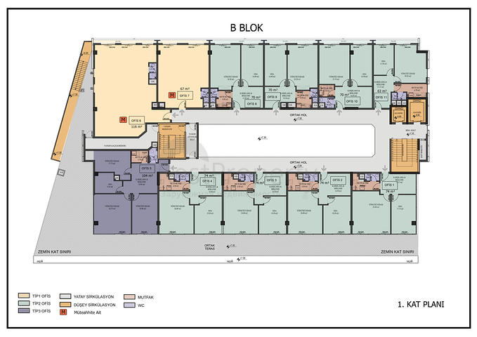  مكتب ومحلات تجارية في وسط مدينة أنطاليا
