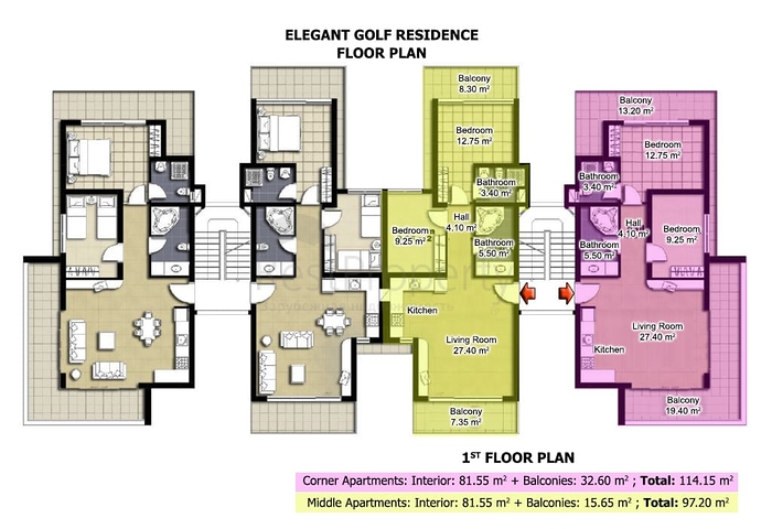 شقة 2 + 1 في بيليك - أنطاليا