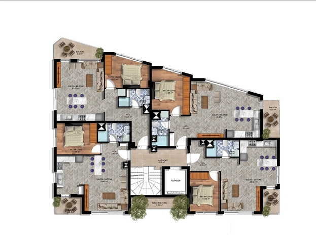 شقق 1 + 1 و 2 + 1 في منطقة هورما - أنطاليا
