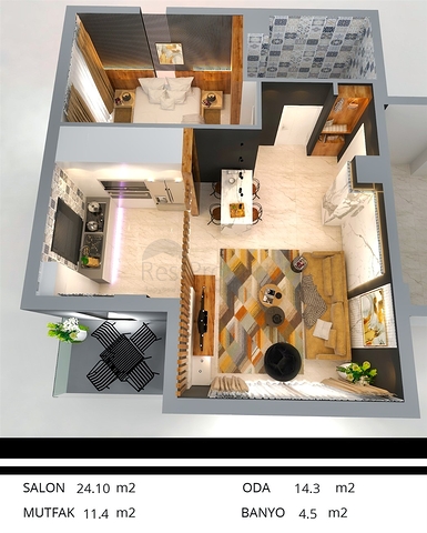 شقق 1 + 1 و 2 + 1 في منطقة هورما - أنطاليا