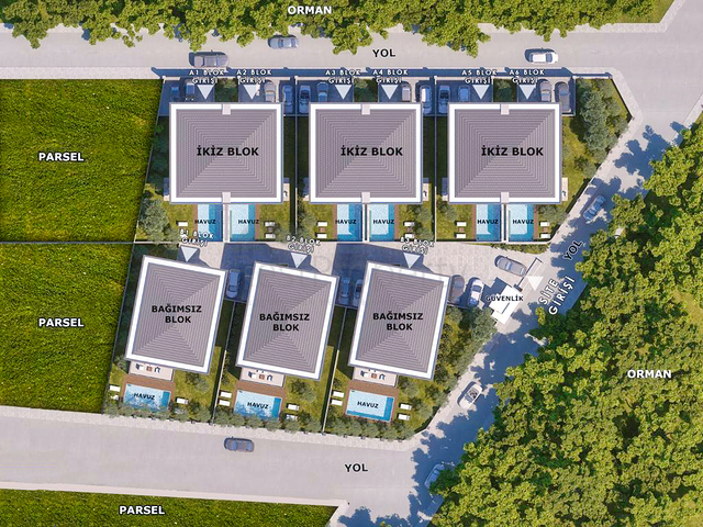 فلل 4+1 و 6+1 في منطقة دوشيمالتي - أنطاليا 