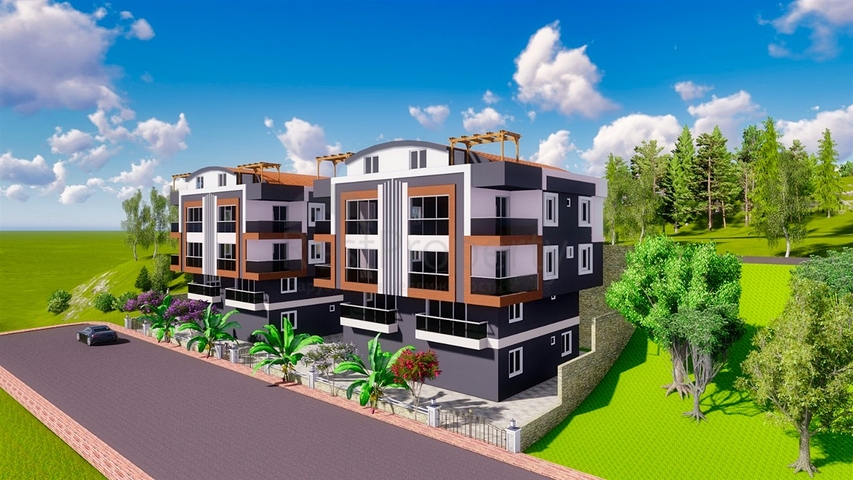 شقق 2+1 ، 3+1 و 4+1 في منطقة كيبيز - أنطاليا