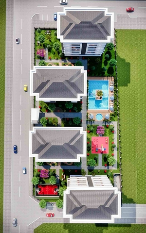 مشروع استثماري 2+1 و 3 + 1 تخطيط في كيبيز-منطقة أنطاليا 