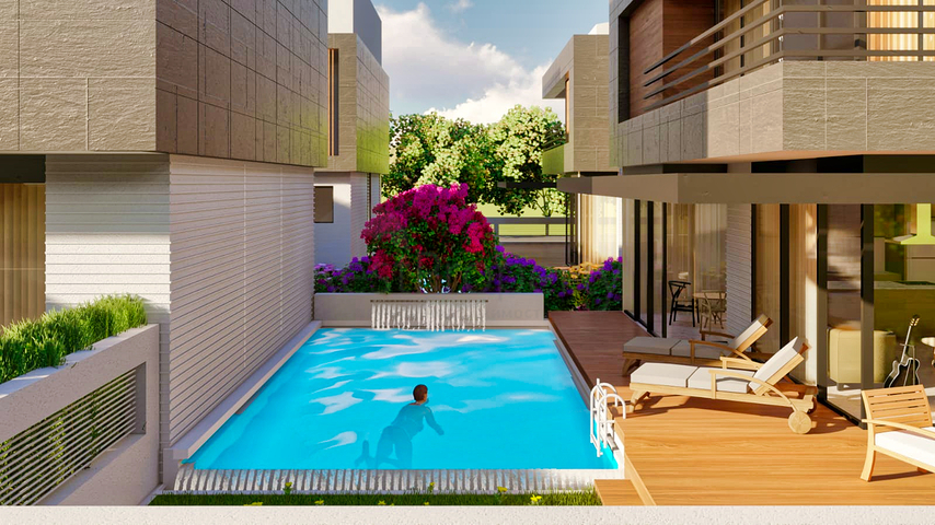 فيلات في مجمع مسور في منطقة دوشيميالتي-أنطاليا 