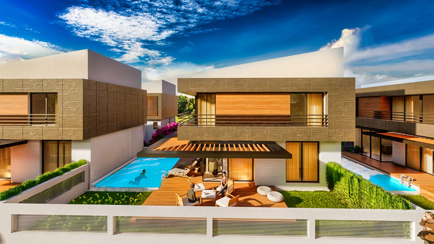 فيلات في مجمع مسور في منطقة دوشيميالتي-أنطاليا 