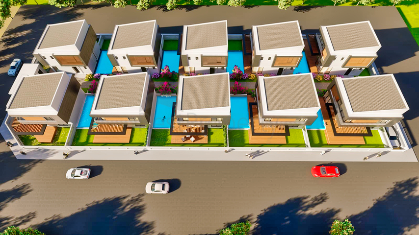 فيلات في مجمع مسور في منطقة دوشيميالتي-أنطاليا 