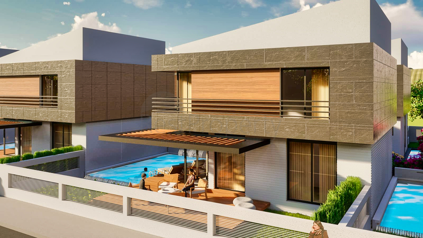 فيلات في مجمع مسور في منطقة دوشيميالتي-أنطاليا 