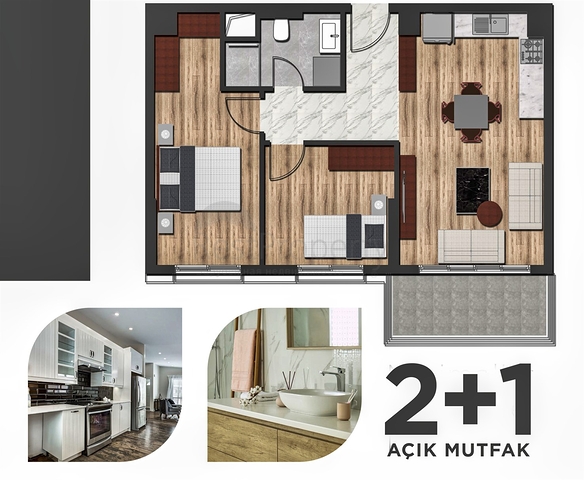 شقق تخطيط 1+1 2+1 في منطقة كيبيز-أنطاليا 