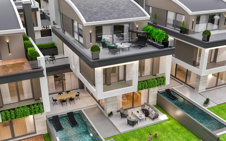 فيلا 5+1 في منطقة النخبة في دوشيميالتي-أنطاليا 