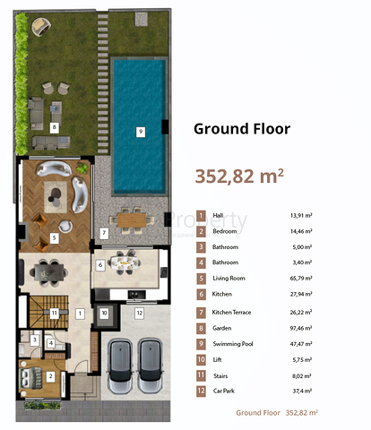 فيلا 5+1 في منطقة النخبة في دوشيميالتي-أنطاليا 