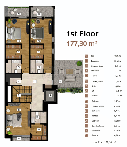 فيلا 5+1 في منطقة النخبة في دوشيميالتي-أنطاليا 