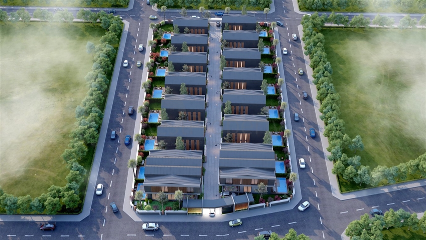 مجمع فلل 4 + 1 في منطقة ديشيميالتي-أنطاليا