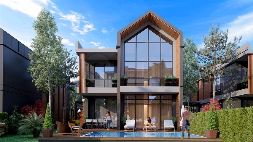 مجمع فلل 4 + 1 في منطقة ديشيميالتي-أنطاليا