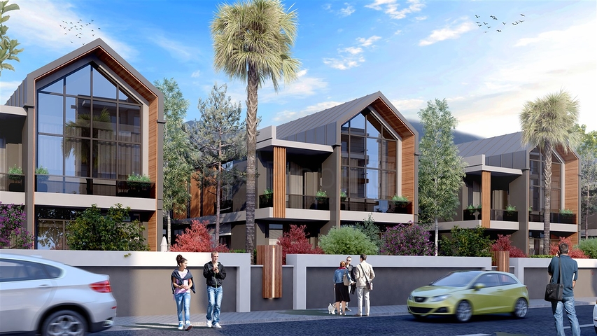 مجمع فلل 4 + 1 في منطقة ديشيميالتي-أنطاليا