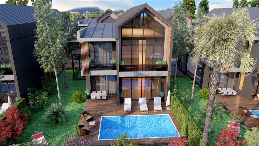 مجمع فلل 4 + 1 في منطقة ديشيميالتي-أنطاليا