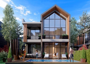 مجمع فلل 4 + 1 في منطقة ديشيميالتي-أنطاليا