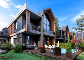 مجمع فلل 4 + 1 في منطقة ديشيميالتي-أنطاليا