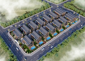 مجمع فلل 4 + 1 في منطقة ديشيميالتي-أنطاليا