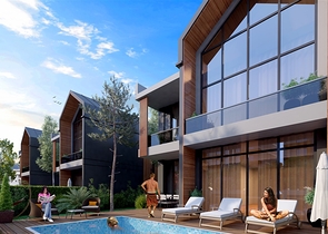 مجمع فلل 4 + 1 في منطقة ديشيميالتي-أنطاليا