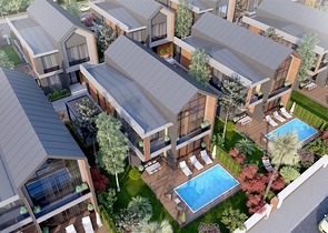 مجمع فلل 4 + 1 في منطقة ديشيميالتي-أنطاليا