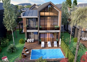 مجمع فلل 4 + 1 في منطقة ديشيميالتي-أنطاليا