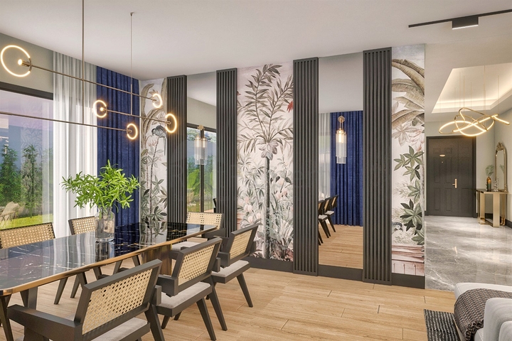 فيلا مريحة 4 + 1 في منطقة دوشيميالتي-أنطاليا 