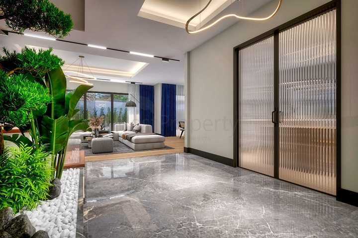 فيلا مريحة 4 + 1 في منطقة دوشيميالتي-أنطاليا 