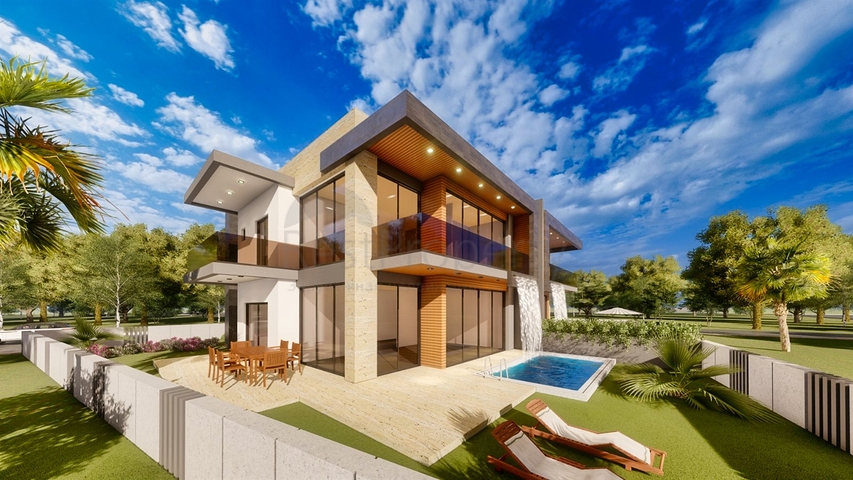 فيلا مريحة 4 + 1 في منطقة دوشيميالتي-أنطاليا 