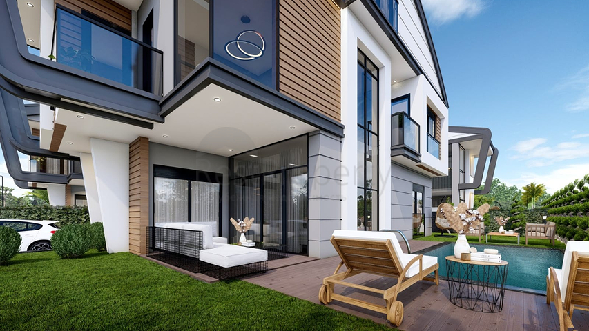 فلل مخطط طابق 4 + 2 و 6 + 2 في منطقة دوشيمالتي-أنطاليا 