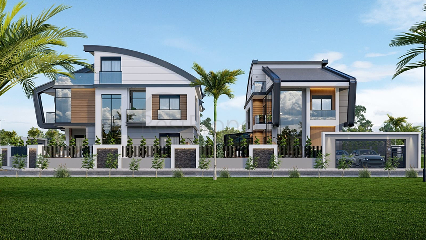 فلل مخطط طابق 4 + 2 و 6 + 2 في منطقة دوشيمالتي-أنطاليا 