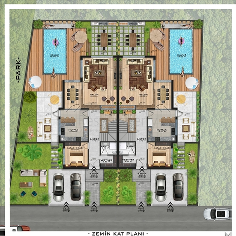 فيلا من ثلاثة طوابق 5+1 في دوشيميالتي-منطقة أنطاليا 