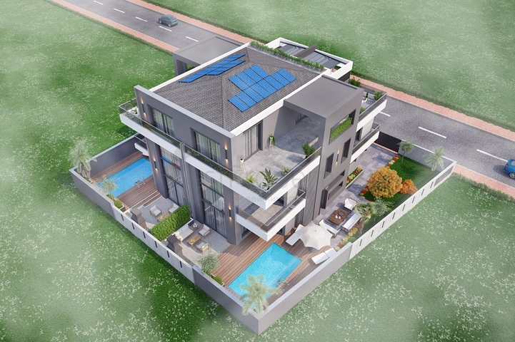 فيلا من ثلاثة طوابق 5+1 في دوشيميالتي-منطقة أنطاليا 