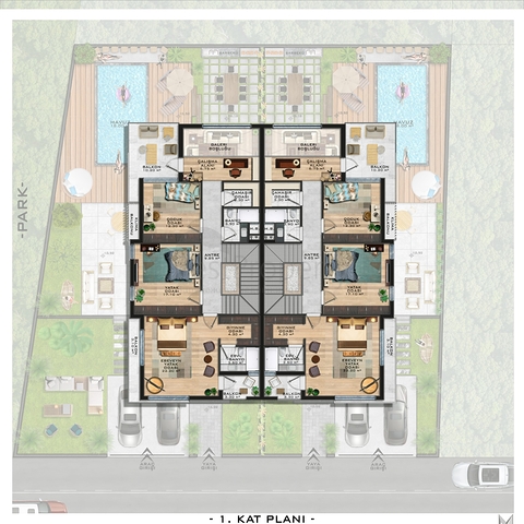 فيلا من ثلاثة طوابق 5+1 في دوشيميالتي-منطقة أنطاليا 