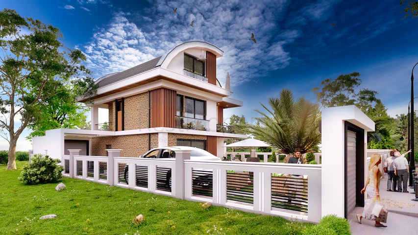 4 + 1 فيلا 800 متر من البحر في منطقة بيليك 