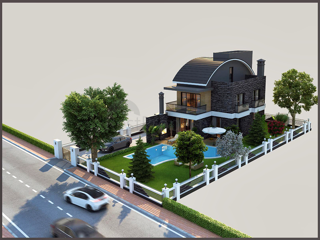 فيلا 5 + 1 بحمام سباحة في منطقة بيليك أنطاليا