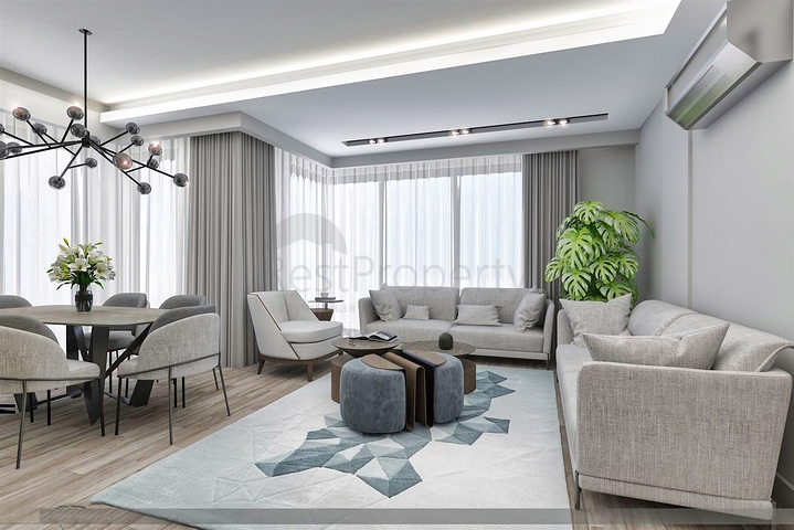 شقق 2+1 و 4+1 و 5+1 في وسط مدينة أنطاليا 