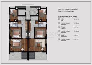 شقق 2+1 و 4+1 و 5+1 في وسط مدينة أنطاليا 