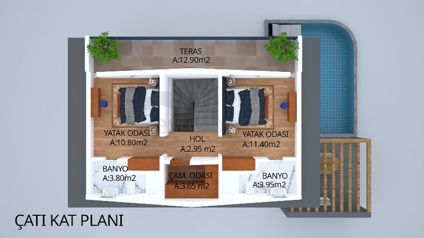 فيلا 4+1 قيد الإنشاء في منطقة فتحية 