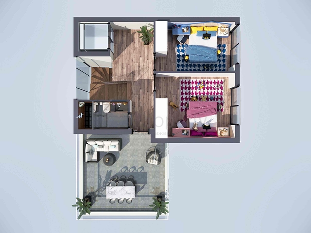 فلل في المجمع ، تخطيط 4 + 1 في منطقة دوشيميالتي-أنطاليا 