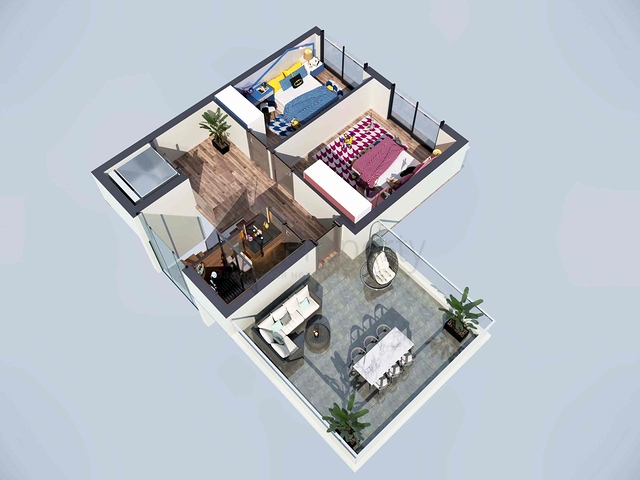 فلل في المجمع ، تخطيط 4 + 1 في منطقة دوشيميالتي-أنطاليا 