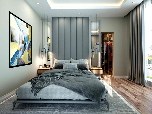 فلل في المجمع ، تخطيط 4 + 1 في منطقة دوشيميالتي-أنطاليا 