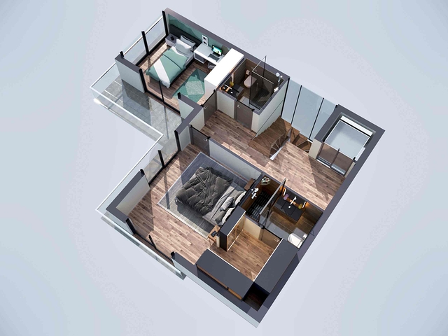 فلل في المجمع ، تخطيط 4 + 1 في منطقة دوشيميالتي-أنطاليا 