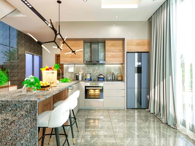 فلل في المجمع ، تخطيط 4 + 1 في منطقة دوشيميالتي-أنطاليا 