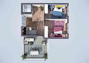 فلل في المجمع ، تخطيط 4 + 1 في منطقة دوشيميالتي-أنطاليا 