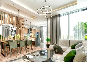 فلل في المجمع ، تخطيط 4 + 1 في منطقة دوشيميالتي-أنطاليا 