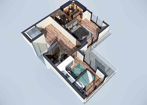 فلل في المجمع ، تخطيط 4 + 1 في منطقة دوشيميالتي-أنطاليا 